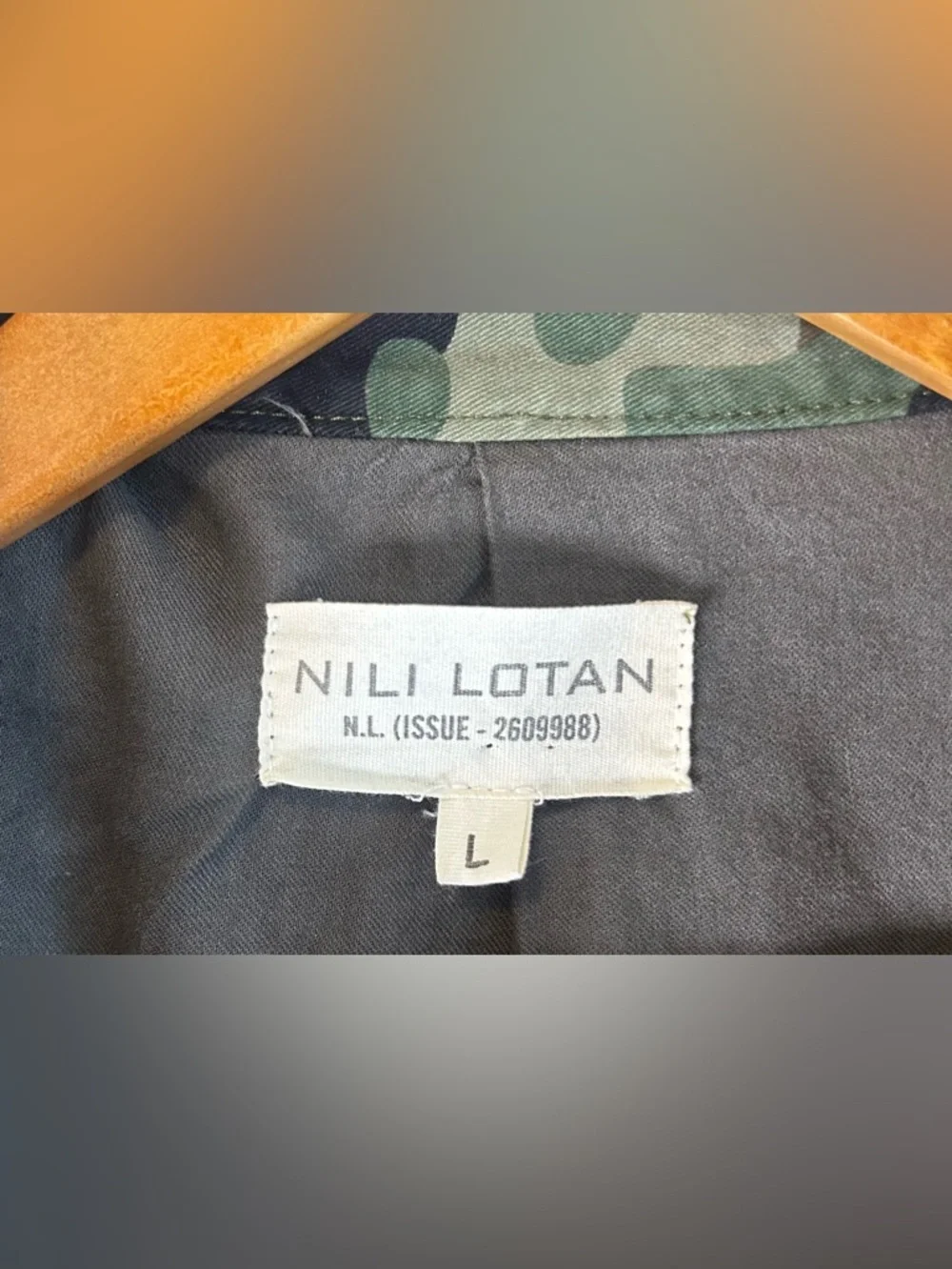 Nili Lotan Jackie Camouflage Army Barn Jacket Women’s Size L NWOT MSRP $895 - Picture 9 of 11